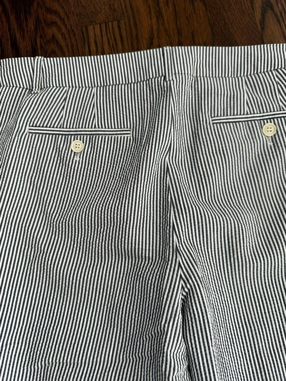 Talbots Chelsea Navy and White Striped Cotton cropped capri Pants - Picture 8 of 13